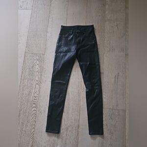 Carmar Coated Skinny Jeans Faux Leather Look Black Pants Womens 26 NWOT
